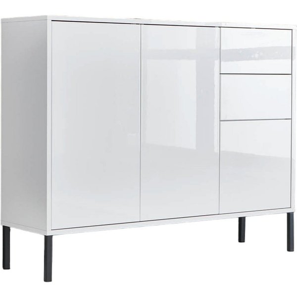 BMG Möbel Kommode Mailand 10 (Schubladenkommode Anrichte Sideboard, mit hochwertigen Metallfüßen), Push-to-Open-Funktion