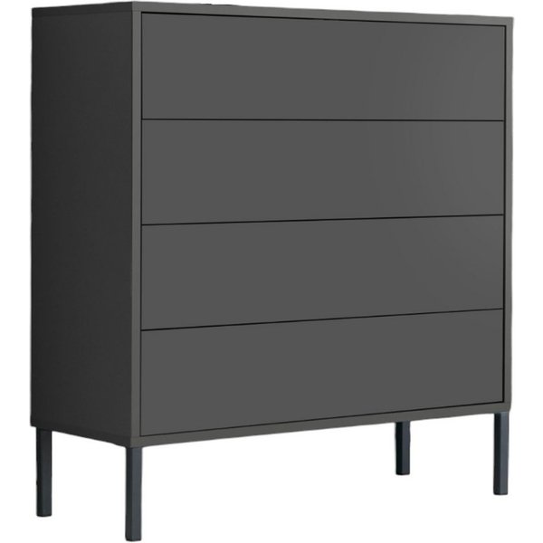 BMG Möbel Kommode Mailand 3 (Schubladenkommode Sideboard Kommode Anrichte, mit hochwertigen Metallfüßen), Push-to-Open-Funktion