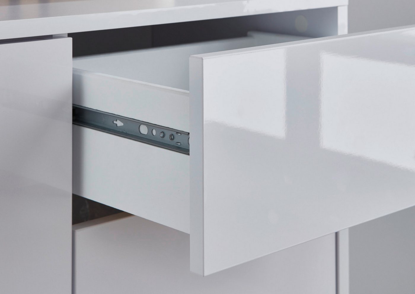 BMG Möbel Kommode Sideboard Mailand Set 12 in verschiedenen Ausführungen (3tlg), mit weiß lackierten Hochglanzfronten und Push-to-open-Funktion – Bild 4 von 5