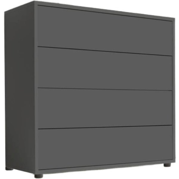 BMG Möbel Schubkastenkommode Mailand 3 (79 cm breit mit 4 Schubladen), mit Antifingerprint-Beschichtung, Füße Holz oder Metall