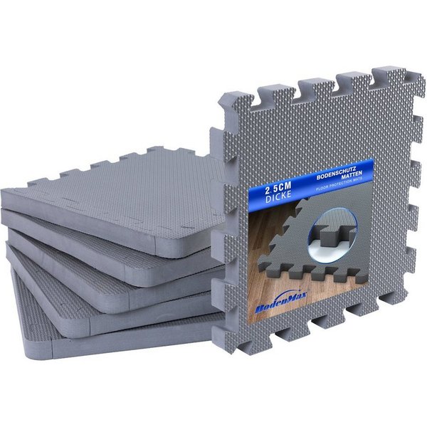 BodenMax Bodenturnmatte Bodenschutzmatte EVA 32x32cm - extra dick 2.5cm [+150% mehr Schutz] (6-St)