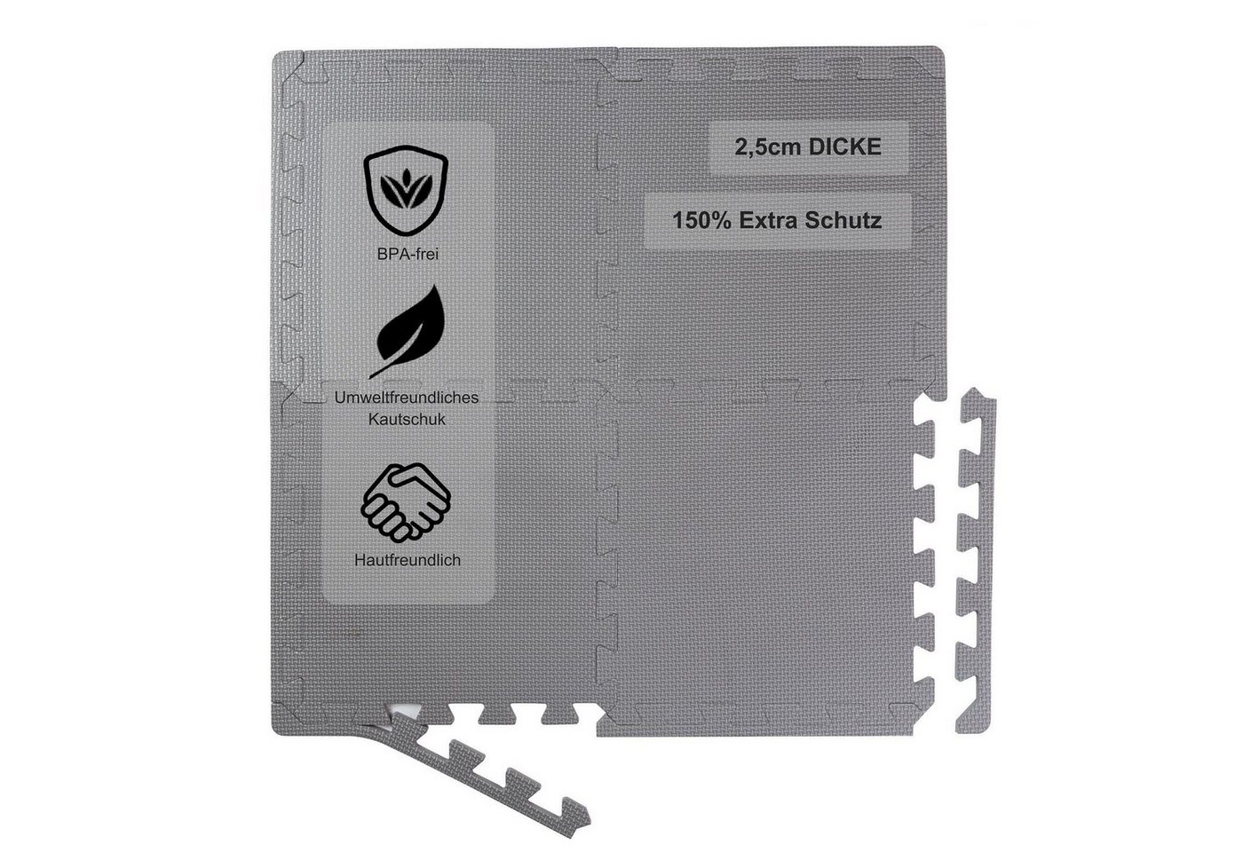 BodenMax Bodenturnmatte Bodenschutzmatte EVA 32x32cm - extra dick 2.5cm [+150% mehr Schutz] (6-St) – Bild 4 von 5