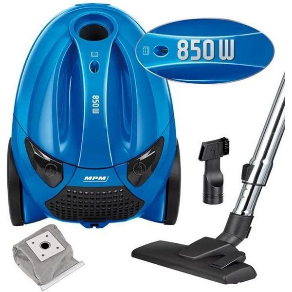 MPM Bodenstaubsauger MPM MOD-53 Beutelstaubsauger 850 W mit 1,5-l-Mehrwegbeutel, 1,5-l-Mehrwegbeutel, Füllstandsanzeige, 6,5 m Aktionsradius
