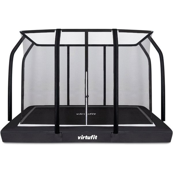 VirtuFit Bodentrampolin VirtuFit Boden Eingebautes Trampolin mit Sicherheitsnetz - 183 x 274 c