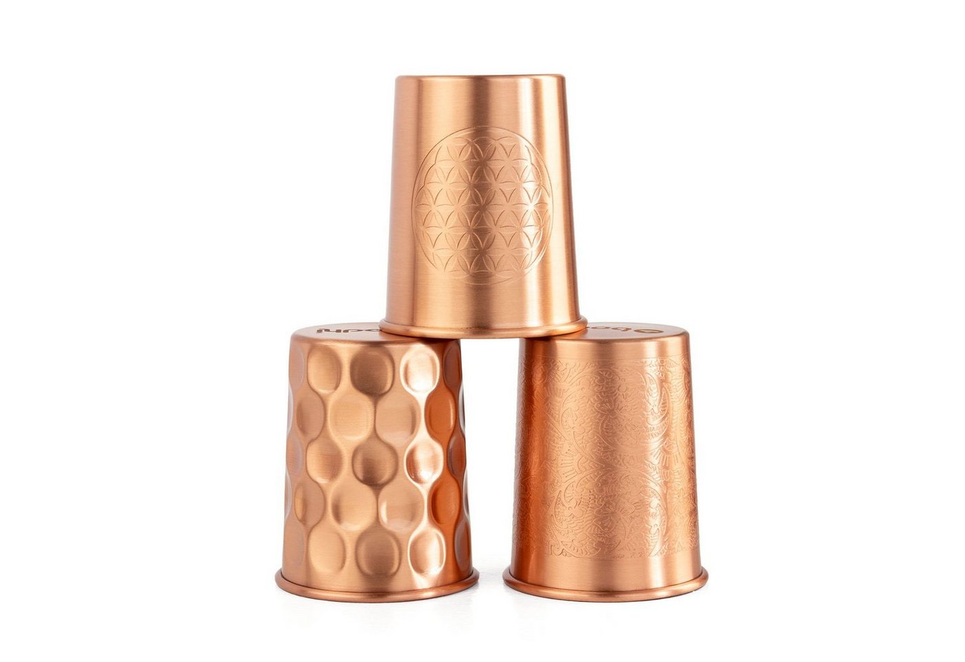 bodhi Becher Kupferbecher, 2er Set, 250 ml Gehämmert, Kupfer – Bild 2 von 5