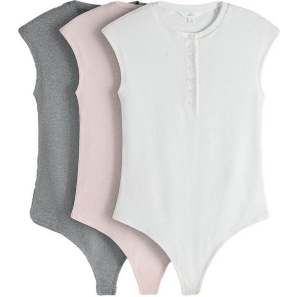 The Set Body The Set Henley-Bodysuits, 3er-Pack (3-tlg)