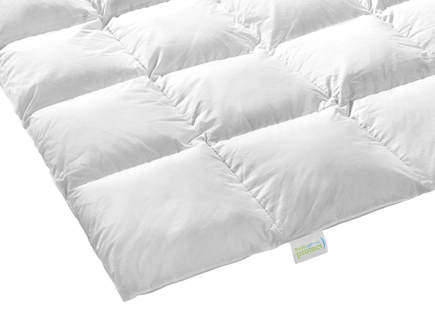 Bodyprotect Daunenbettdecke Kassettendecke, Füllung: 60% Daunen / 40% Federn, Bezug: 100% Baumwolle, mit Mako-Daunenbatist, waschbar – Bild 3 von 5