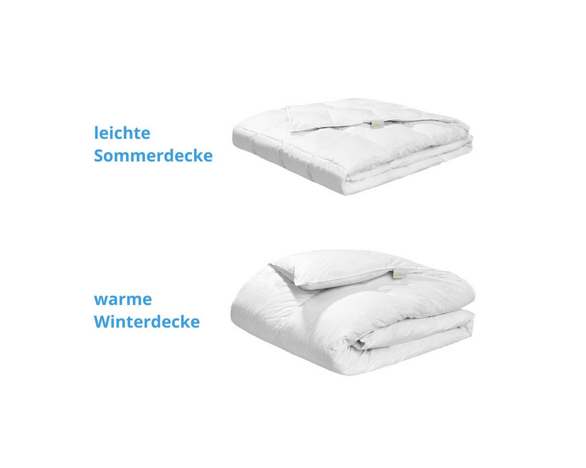 Bodyprotect Daunenbettdecke Kassettendecke, Füllung: 60% Daunen / 40% Federn, Bezug: 100% Baumwolle, mit Mako-Daunenbatist, waschbar – Bild 4 von 5