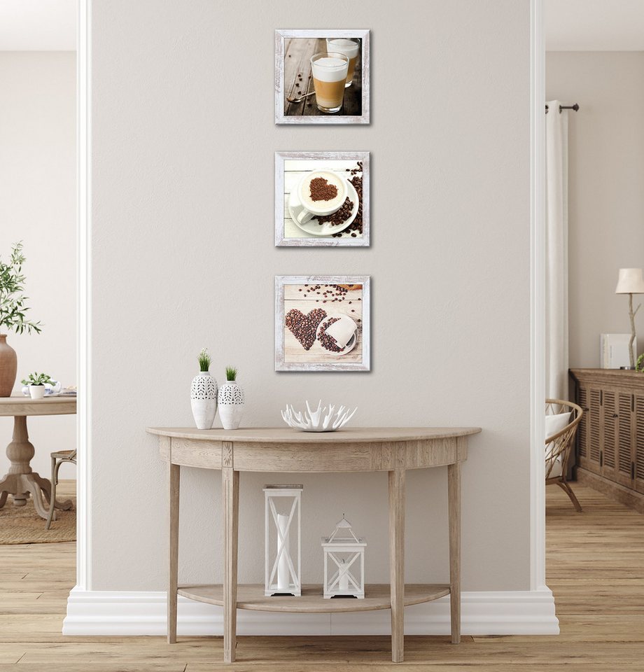 Bönninghoff Bild mit Rahmen 3er-Set gerahmte Bilder KAFFEE 3x23x23 cm – Deko für Küche & Bar, Getränke, Kaffee, Kaffee Bilder (1 St), mehrteiliges Bilder-Set, h – Bild 4 von 5