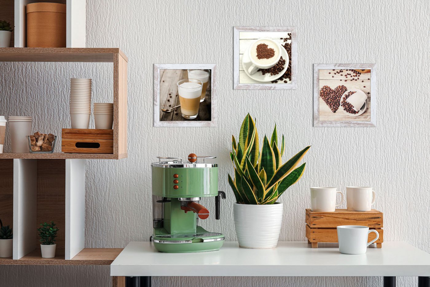 Bönninghoff Bild mit Rahmen 3er-Set gerahmte Bilder KAFFEE 3x23x23 cm – Deko für Küche & Bar, Getränke, Kaffee, Kaffee Bilder (1 St), mehrteiliges Bilder-Set, h – Bild 5 von 5