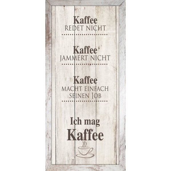 Bönninghoff Bild mit Rahmen Wandbild gerahmt KAFFEE 23x49 cm – Wanddeko modern, Kaffee, Kaffee Bilder, Sprüche & Texte (1 St), mit dekorativem Rahmen