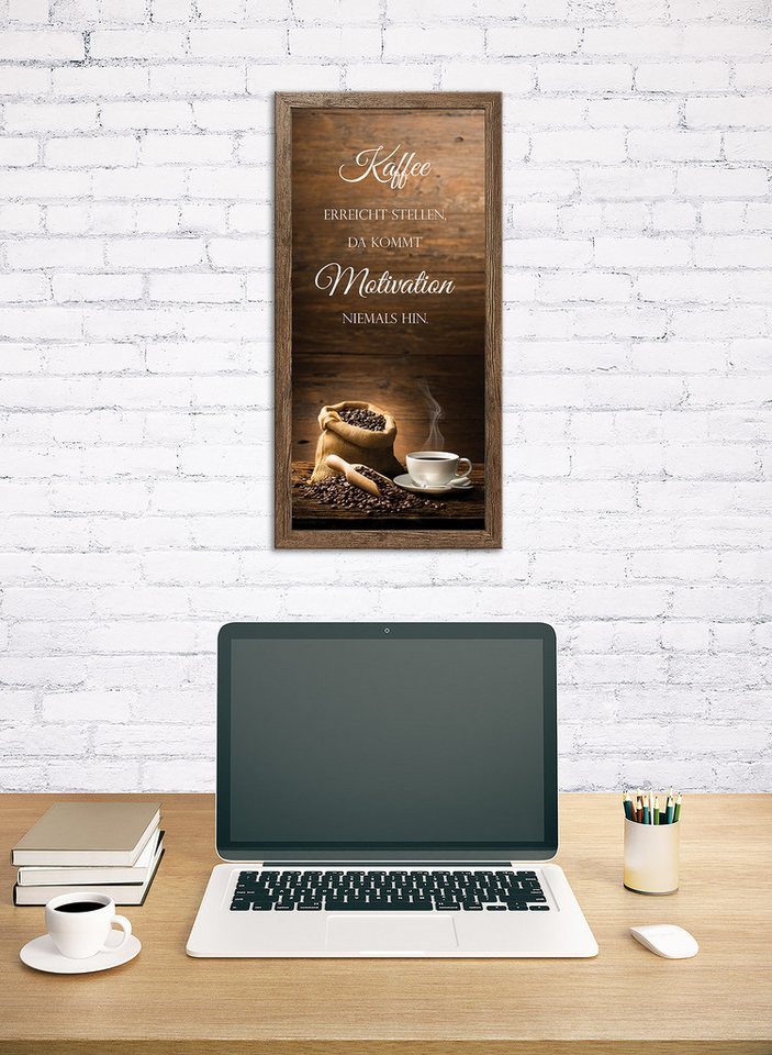 Bönninghoff Bild mit Rahmen Wandbild gerahmt KAFFEEBEUTEL MIT SPRUCH 23x49 cm – Wanddeko, Kaffee, Kaffee Bilder, Sprüche, Sprüche & Texte (1 St), mit dekorative – Bild 2 von 5