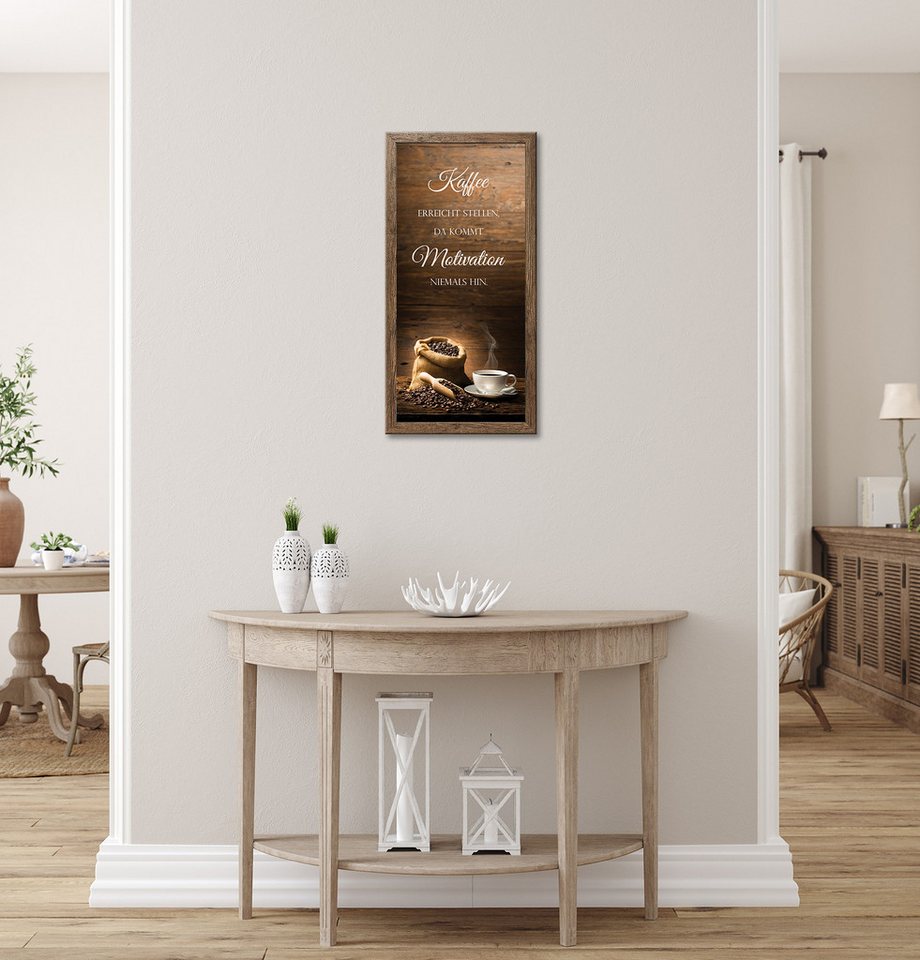 Bönninghoff Bild mit Rahmen Wandbild gerahmt KAFFEEBEUTEL MIT SPRUCH 23x49 cm – Wanddeko, Kaffee, Kaffee Bilder, Sprüche, Sprüche & Texte (1 St), mit dekorative – Bild 4 von 5