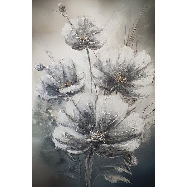 Bönninghoff Bild Wandbild BLUMEN 78x118 cm – Leinwandbild Keilrahmen Deko modern, Blume, Blumen, Blumenbilder, auf Keilrahmen gespannt