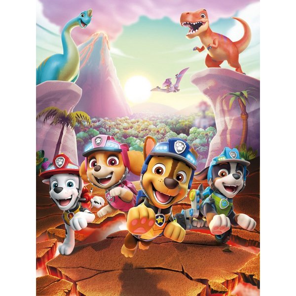 Bönninghoff Leinwandbild Wandbild DINO RESCUE PAW PATROL 46x61 cm – Leinwandbild Keilrahmen, Cartoon, Dinosaurier, Hunde, Kinder, Paw Patrol, Serien, Tiere (1 S
