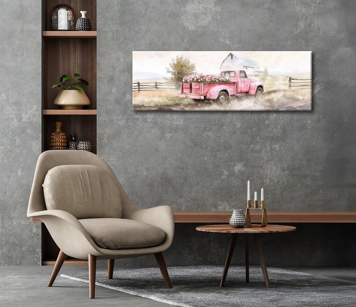 Bönninghoff Ölgemälde handarbeit BLUMEN 40x120 cm – Wandbild Kunst Deko modern, Felder, Landschaften (1 St), handgefertigt, jedes Bild ein Unikat – Bild 4 von 5