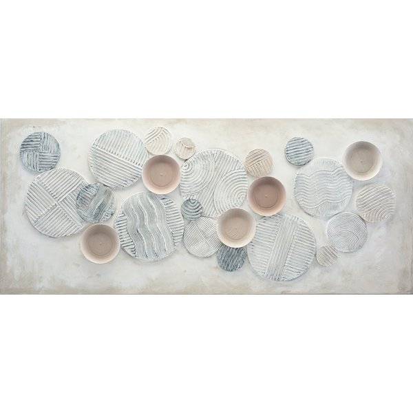 Bönninghoff Ölgemälde handarbeit KREISE ABSTRAKT XXL 60x140 cm – Wandbild Kunst, Abstrakt, Abstrakte, Formen, Gemälde, Kunst (1 St), handgefertigt, jedes Bild e