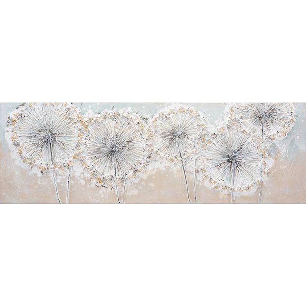 Bönninghoff Ölgemälde handarbeit PUSTEBLUMEN 40x120 cm – Wandbild Kunst Deko, Blumen (1 St), handgefertigt, jedes Bild ein Unikat