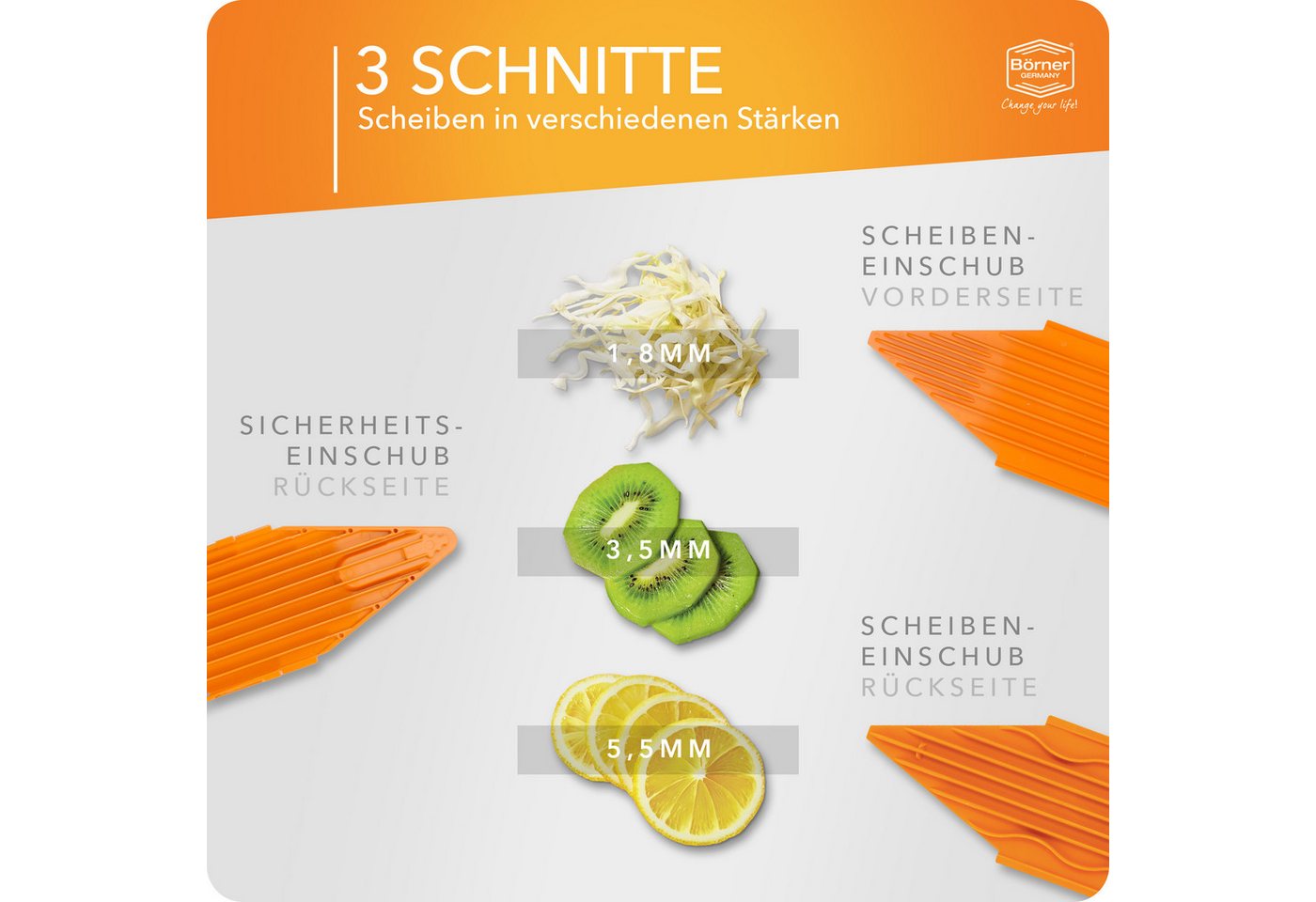 Börner Gemüsehobel Gemüsehobel V1 ClassicLine Basis Set – Bild 2 von 5