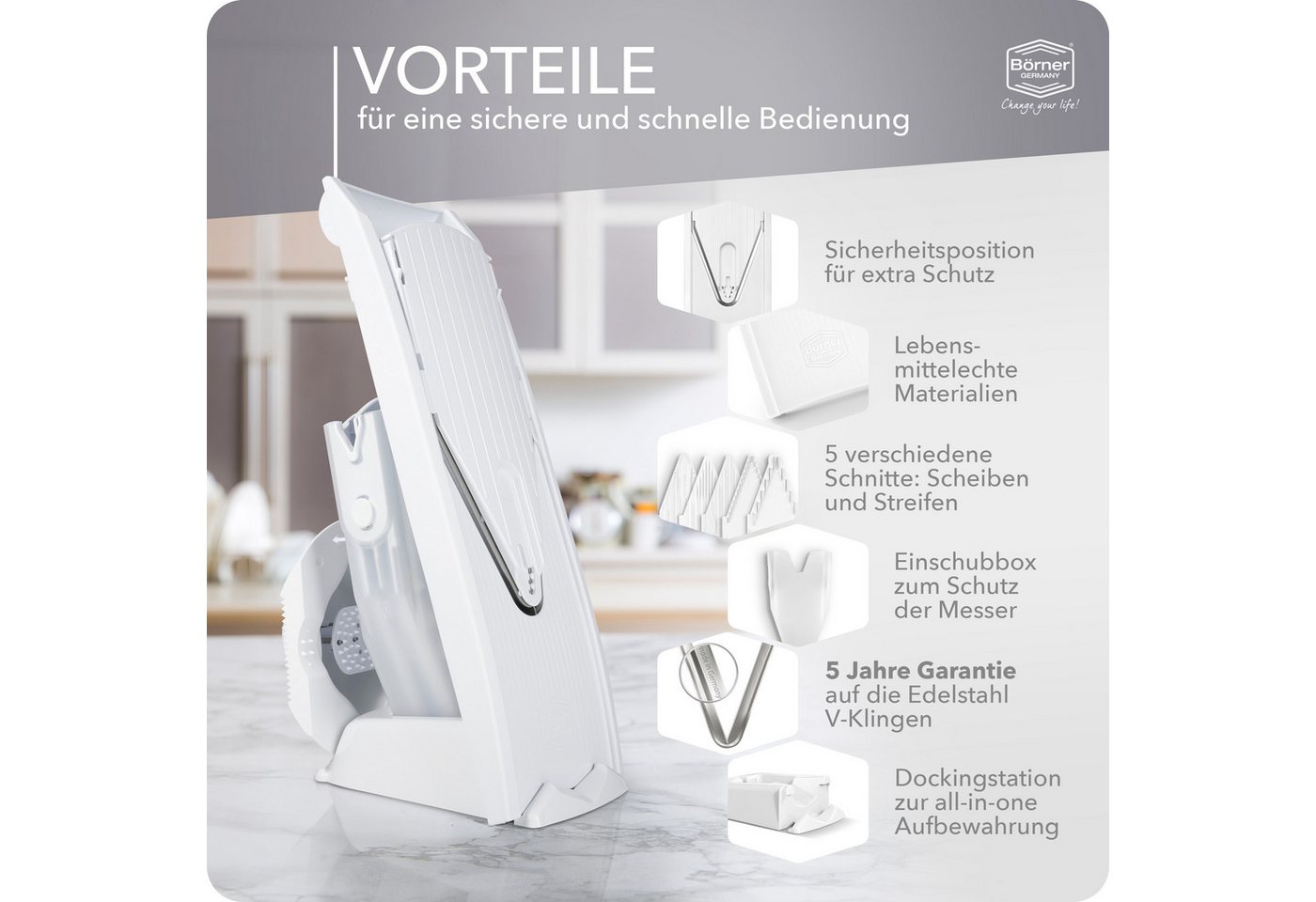 Börner Gemüsehobel Gemüsehobel V1 ClassicLine Profi Set – Bild 4 von 5