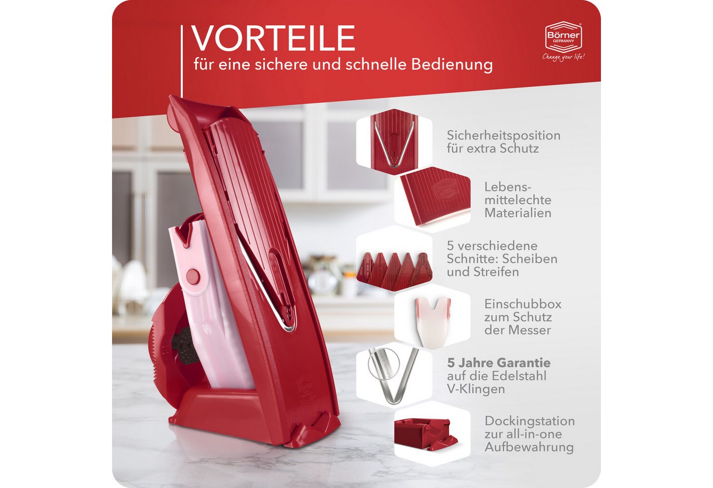 Börner Gemüsehobel Gemüsehobel V1 ClassicLine Profi Set – Bild 4 von 5
