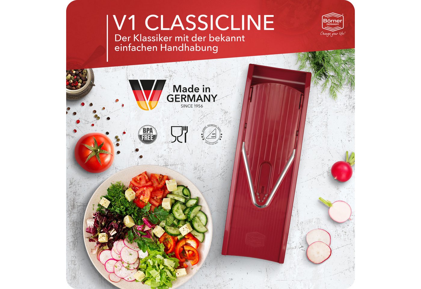 Börner Gemüsehobel Gemüsehobel V1 ClassicLine Starter Set – Bild 3 von 5