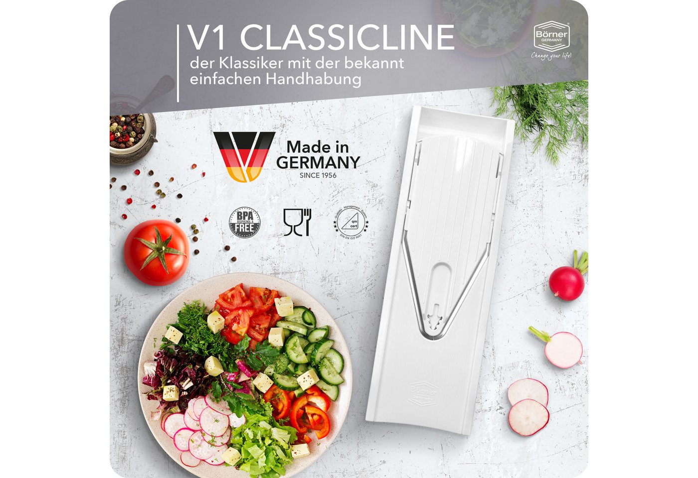 Börner Gemüsehobel Gemüsehobel V1 ClassicLine Starter Set – Bild 3 von 5