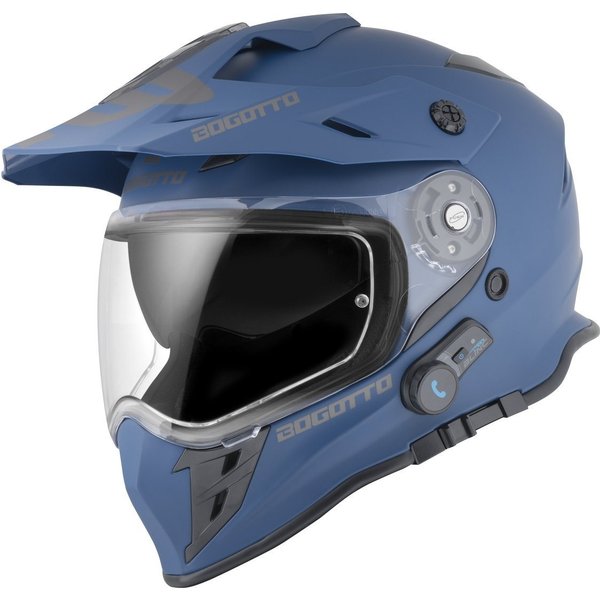 Bogotto Motocrosshelm H331 BT Bluetooth Enduro Helm, Integriertes Kommunikationssystem,geeignet Für Brillenträger,vorb