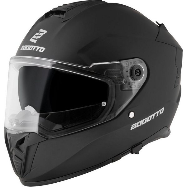 Bogotto Motorradhelm FF122 SVK Solid Helm, Vorbereitet Für Kommunikationssystem,integriertes Sonnenvisier