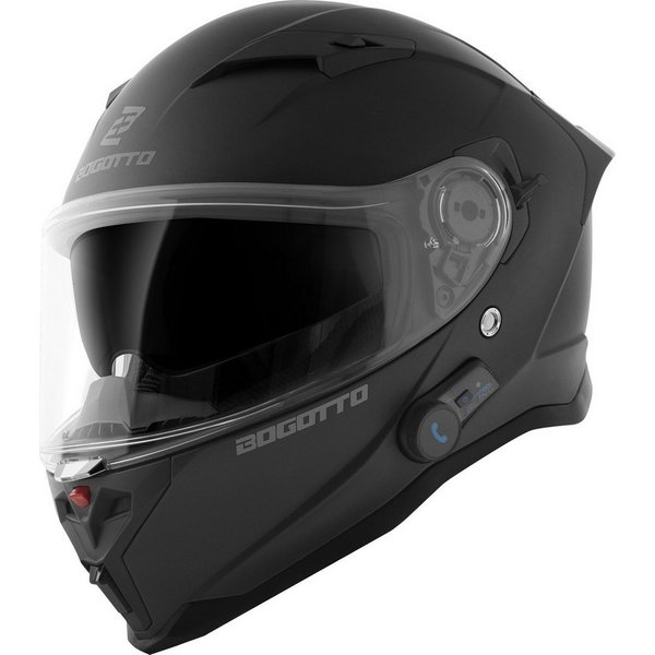 Bogotto Motorradhelm H153 BT Bluetooth Helm, Vorbereitet Für Kommunikationssystem,integriertes Kommunikationss