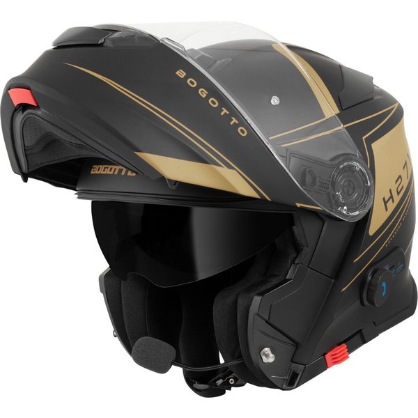 Bogotto Motorradhelm H271 BT Taog Bluetooth Klapphelm, Integriertes Kommunikationssystem,geeignet Für Brillenträger,hera