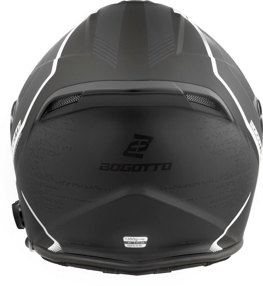 Bogotto Motorradhelm H586 BT Illus Bluetooth Jethelm, Integriertes Kommunikationssystem,geeignet Für Brillenträger,hera – Bild 4 von 5