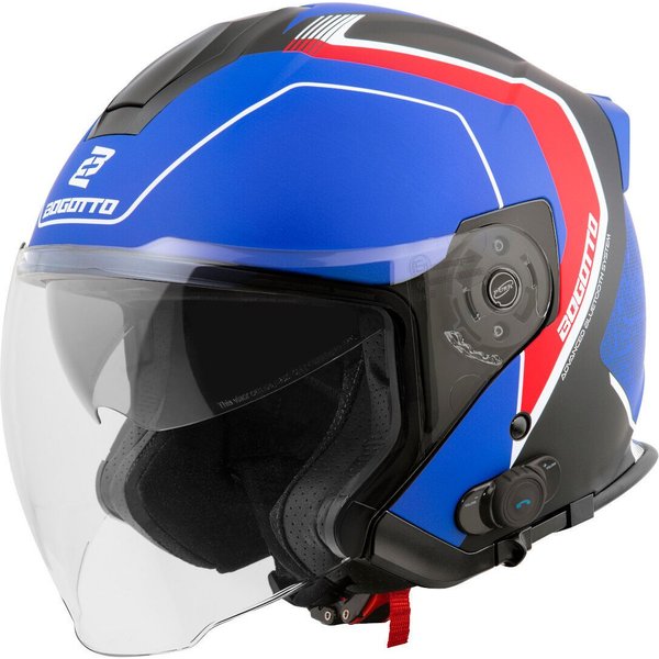 Bogotto Motorradhelm H586 BT Illus Bluetooth Jethelm, Integriertes Kommunikationssystem,geeignet Für Brillenträger,hera