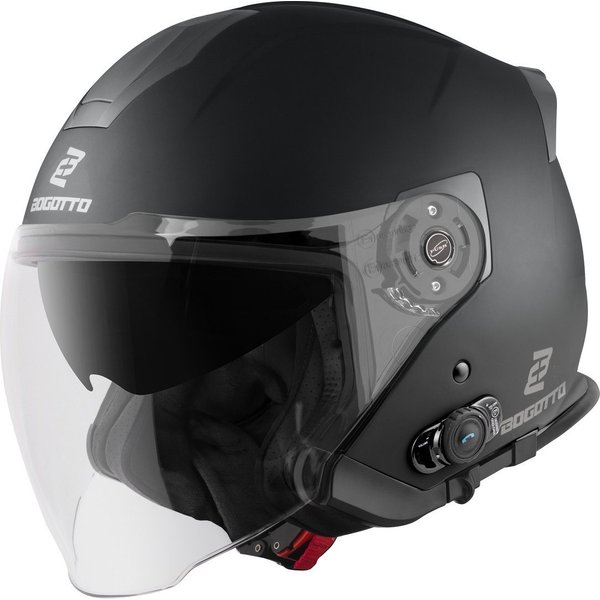 Bogotto Motorradhelm H586 BT Solid Bluetooth Jethelm, Integriertes Kommunikationssystem,geeignet Für Brillenträger,hera