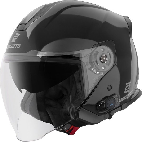 Bogotto Motorradhelm H586 BT Solid Bluetooth Jethelm, Integriertes Kommunikationssystem,geeignet Für Brillenträger,hera