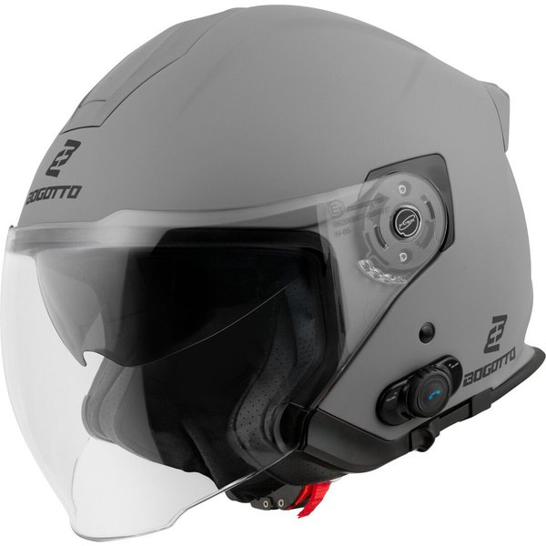Bogotto Motorradhelm H586 BT Solid Bluetooth Jethelm, Integriertes Kommunikationssystem,geeignet Für Brillenträger,hera
