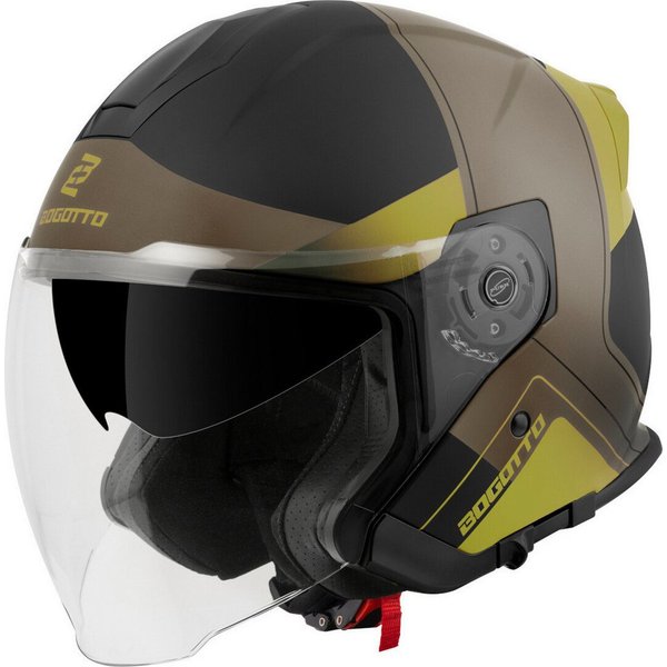 Bogotto Motorradhelm H586 City-B Jethelm, Herausnehmbares Innenfutter,integriertes Sonnenvisier