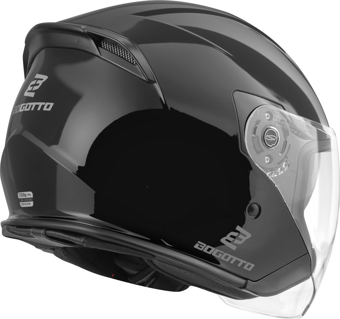 Bogotto Motorradhelm H586 Jethelm, Vorbereitet Für Kommunikationssystem,herausnehmbares Innenfutter – Bild 2 von 3