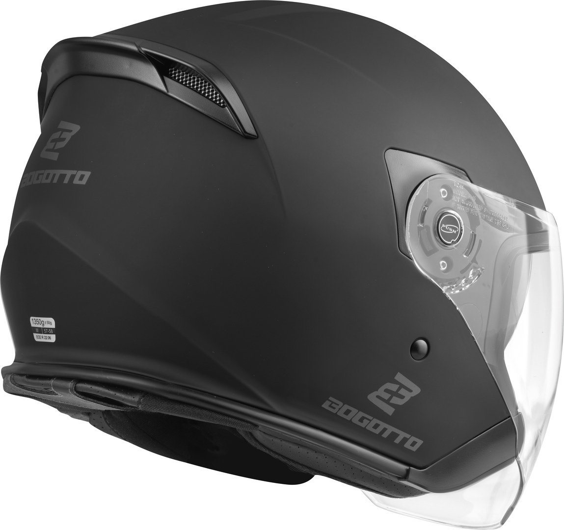 Bogotto Motorradhelm H586 Jethelm, Vorbereitet Für Kommunikationssystem,herausnehmbares Innenfutter – Bild 2 von 3