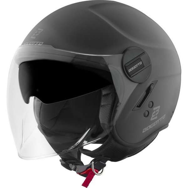 Bogotto Motorradhelm H595-1 SPN Jethelm, Herausnehmbares Innenfutter,integriertes Sonnenvisier