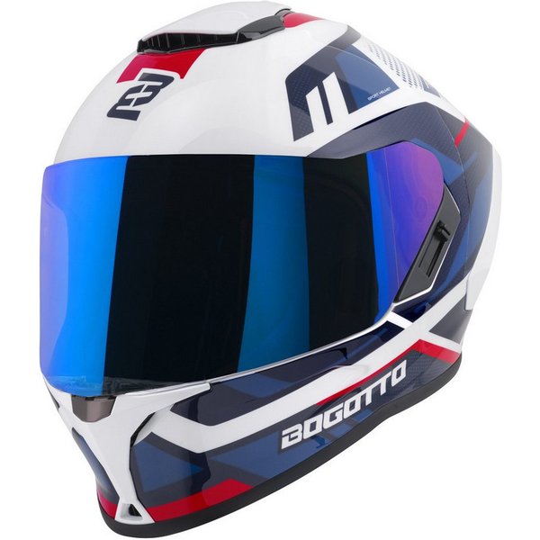 Bogotto Motorradhelm Phantom Codex Fiberglass Helm, Vorbereitet Für Kommunikationssystem,notfallsystem-polsterung (eq