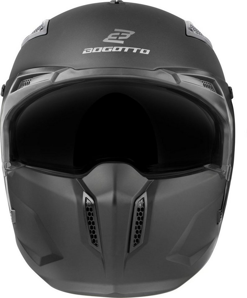Bogotto Motorradhelm Radic 22.06 Helm, Herausnehmbares Innenfutter,integriertes Sonnenvisier – Bild 4 von 5