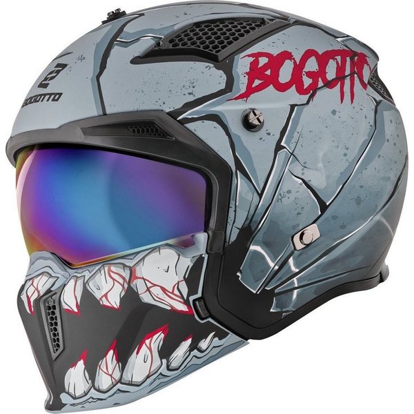 Bogotto Motorradhelm Radic Onix 22.06 Helm, Herausnehmbares Innenfutter,integriertes Sonnenvisier