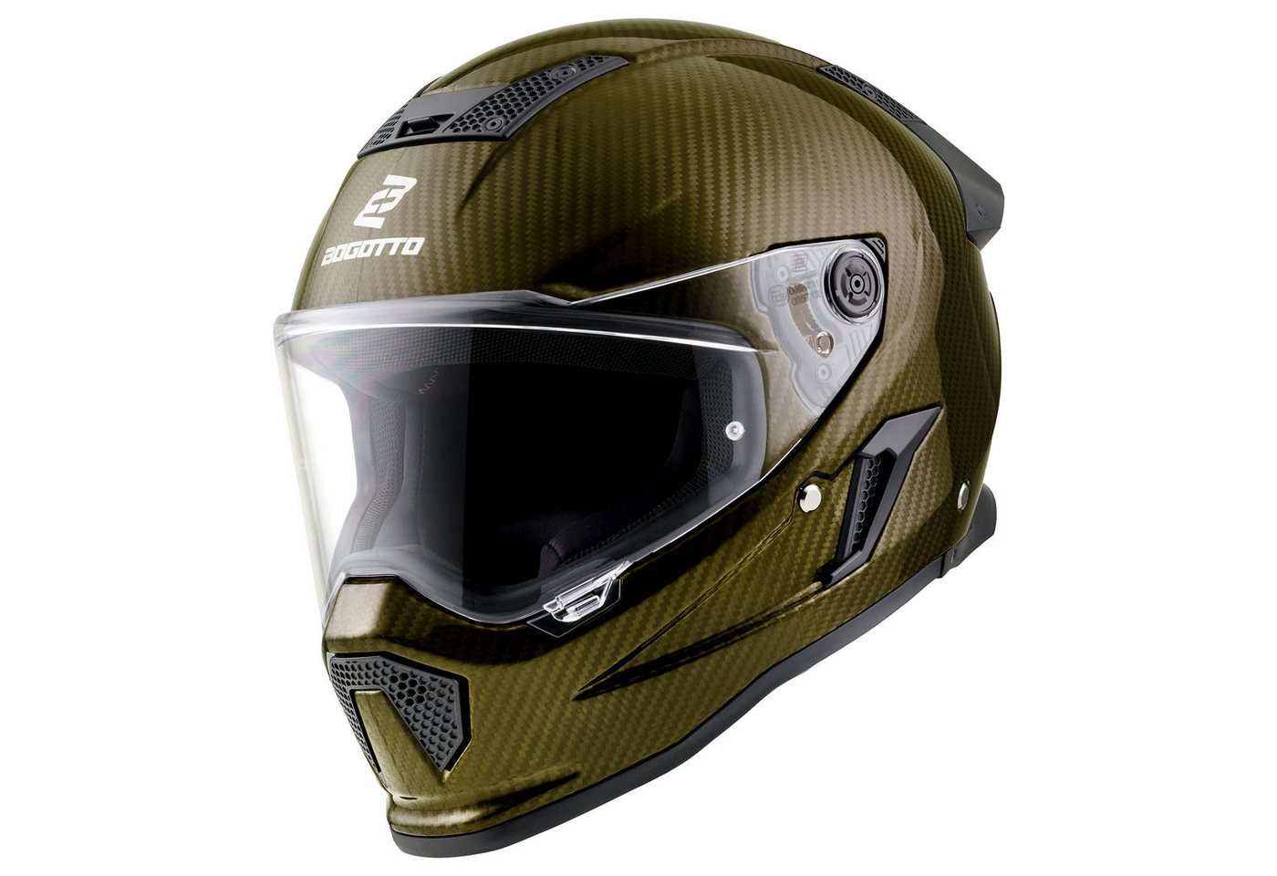 Bogotto Motorradhelm Rapto Carbon Helm, Vorbereitet Für Kommunikationssystem,geeignet Brillenträger,vorbe – Bild 3 von 5