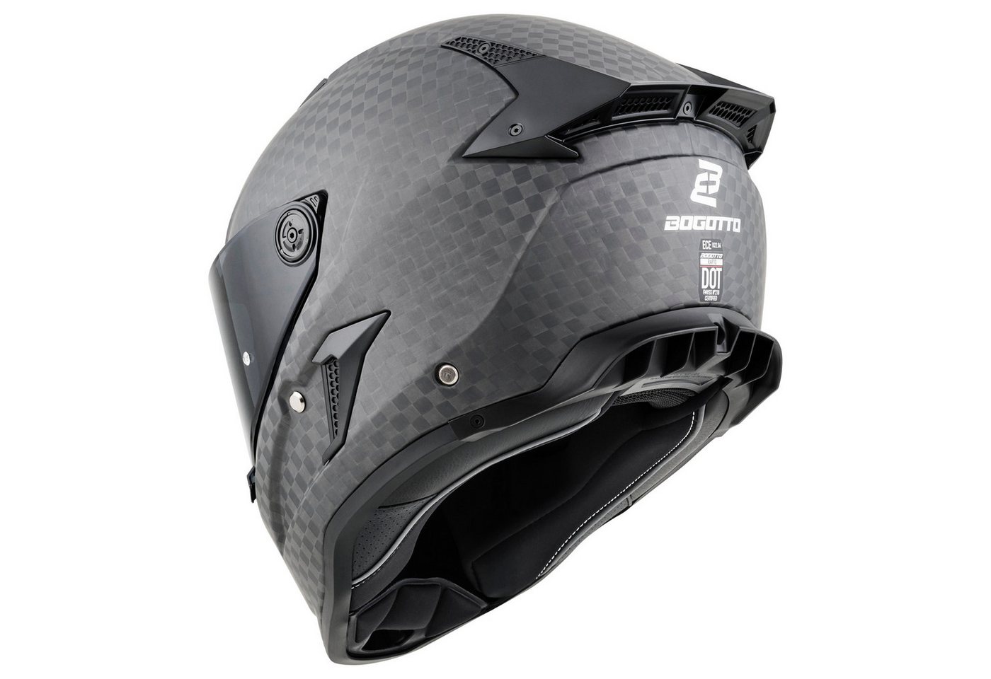 Bogotto Motorradhelm Rapto CheckR Carbon Helm, Vorbereitet Für Kommunikationssystem,geeignet Brillenträger,vorbe – Bild 5 von 5