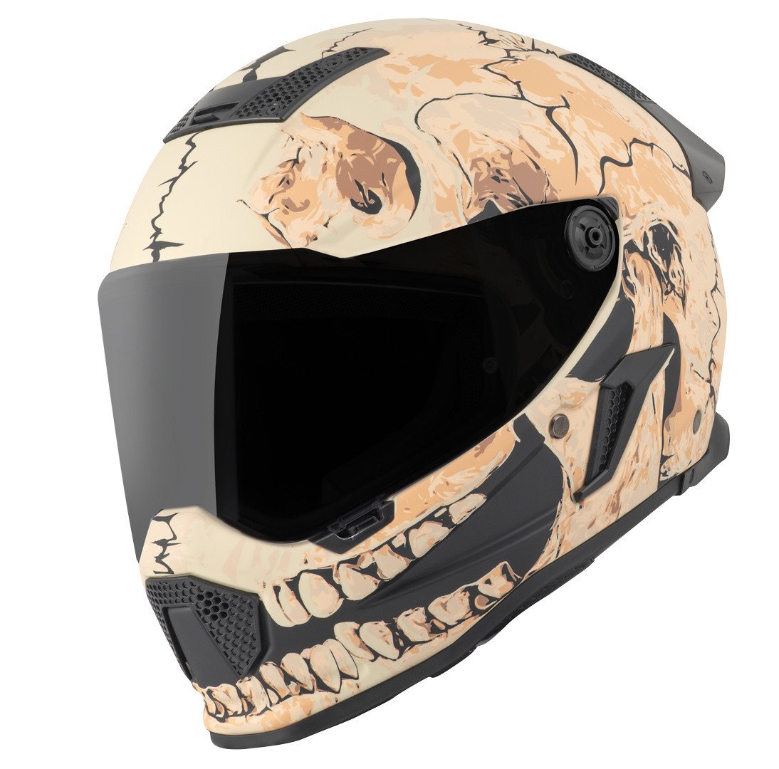 Bogotto Motorradhelm Rapto Skull Helm, Vorbereitet Für Kommunikationssystem,geeignet Brillenträger,vorbe – Bild 2 von 5
