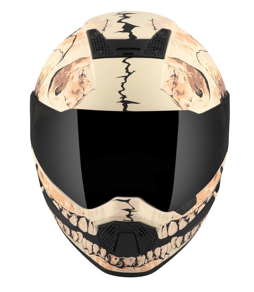 Bogotto Motorradhelm Rapto Skull Helm, Vorbereitet Für Kommunikationssystem,geeignet Brillenträger,vorbe – Bild 4 von 5