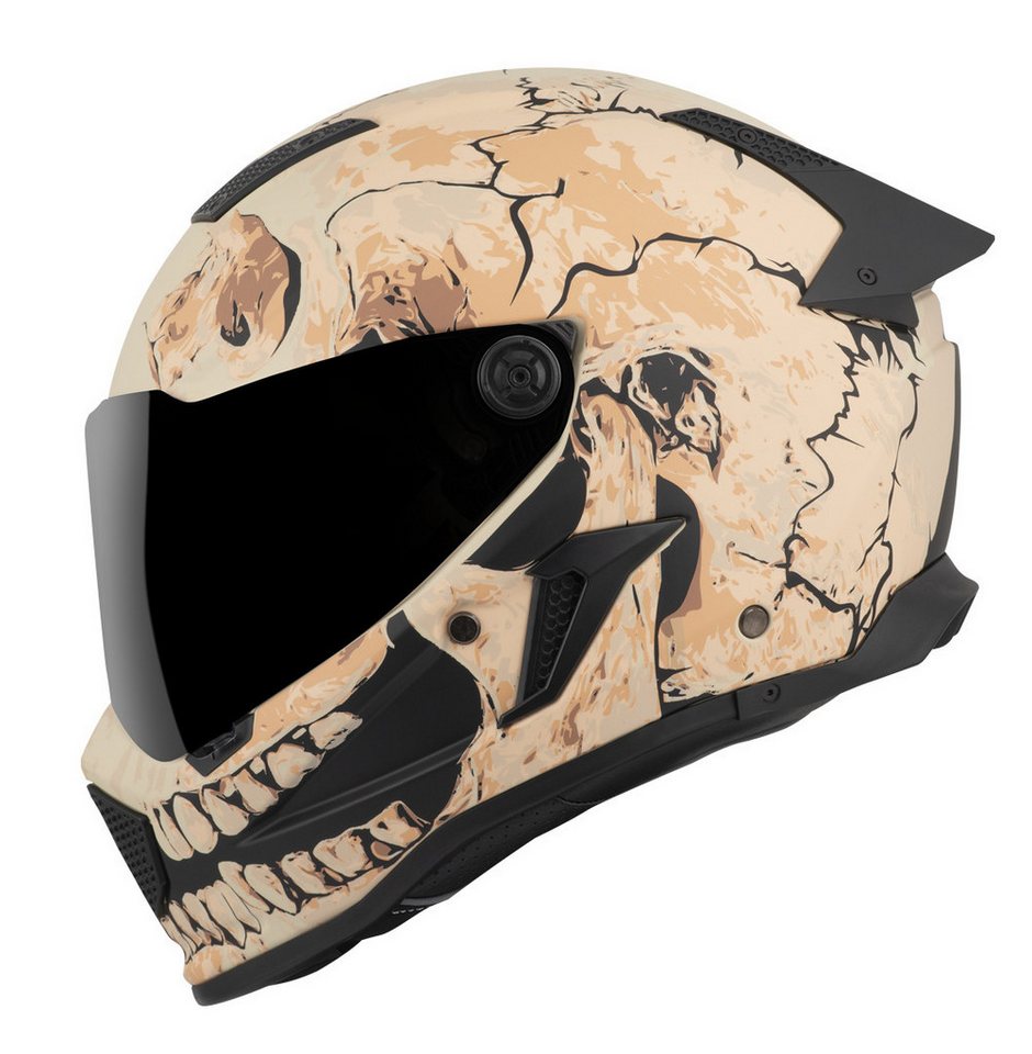 Bogotto Motorradhelm Rapto Skull Helm, Vorbereitet Für Kommunikationssystem,geeignet Brillenträger,vorbe – Bild 5 von 5