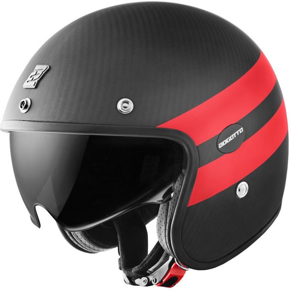 Bogotto Motorradhelm V587 Crono Carbon Jethelm, Integriertes Sonnenvisier