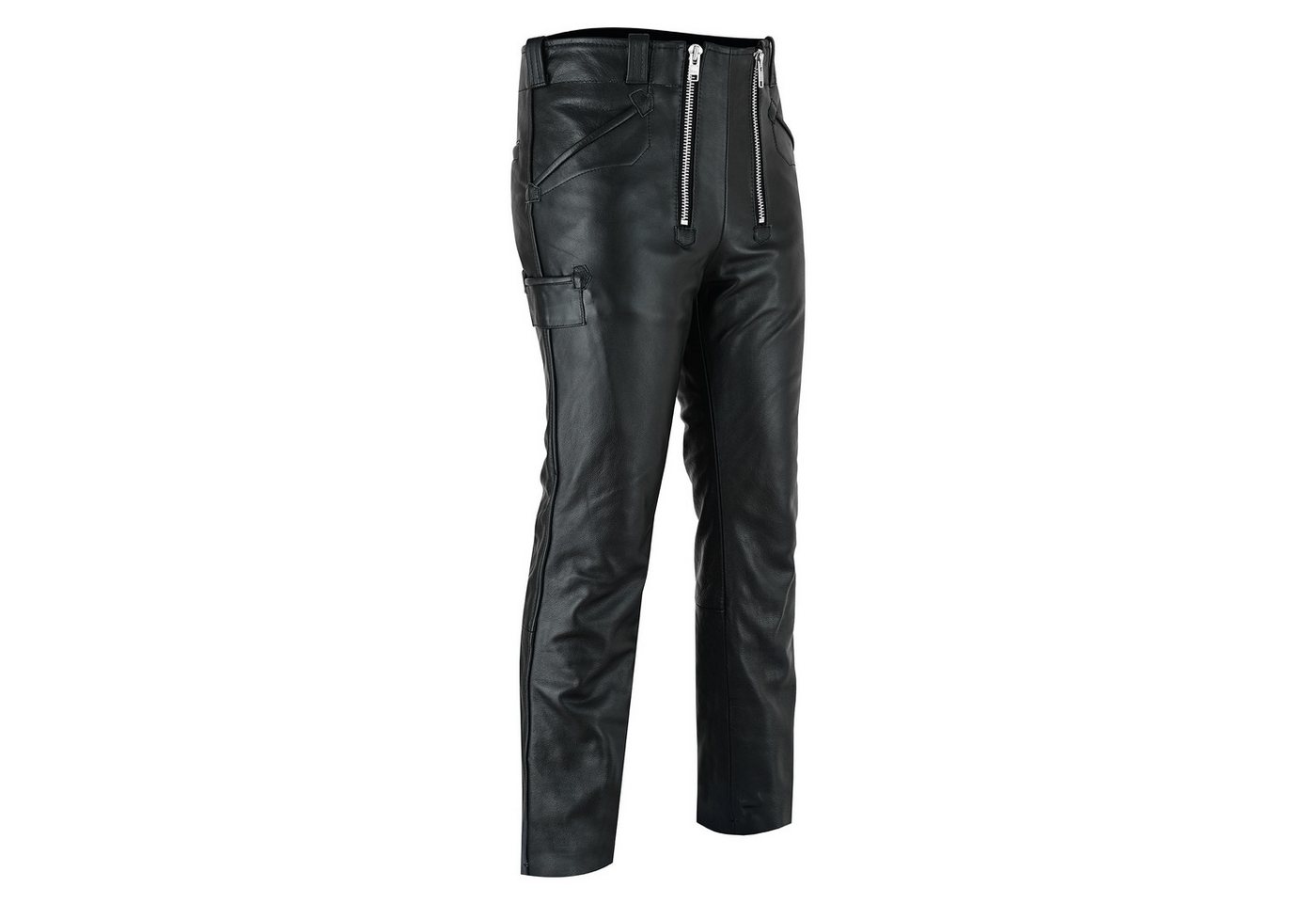 BOHMBERG Lederhose HerrenZimmermannshose, Zunfthose echtes Rinds Leder, Schwarz – Bild 3 von 5
